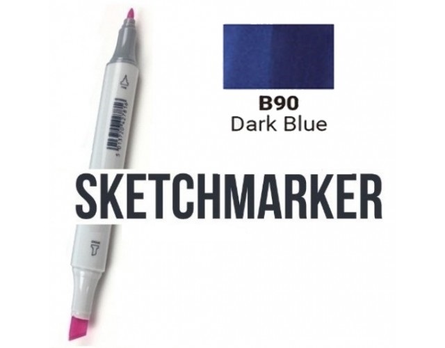 Маркер SKETCHMARKER, 2 пера: долото и тонкое, Midnight Blue - Полночный синий, SM-B120 3