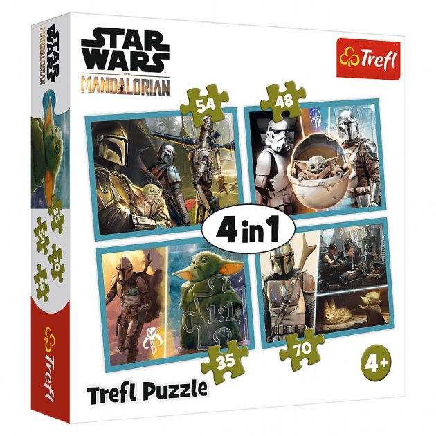 Пазл "4 в 1" - Мандалорець / Lucasfilm Star Wars The Mandalorian, Trefl, 34397