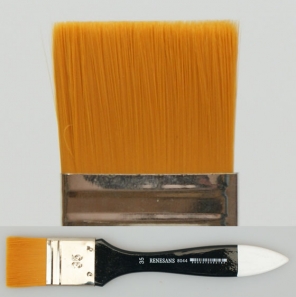Кисть Флейц синтетика золотая №25 мм короткая ручка, Renesans