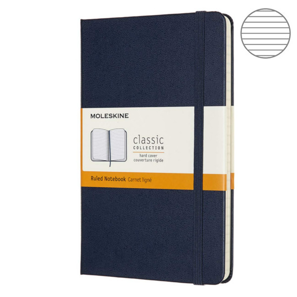 Записник Сапфір медіум лінійка, Moleskine Classic, QP050B20