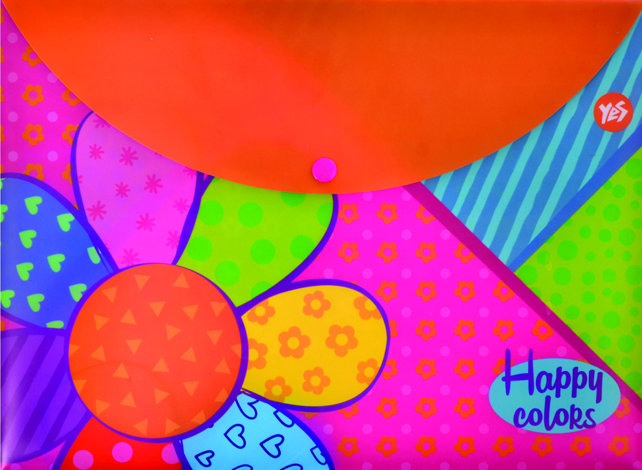 Папка-конверт на кнопці А4 "Happy colors", 1 Вересня, 491339