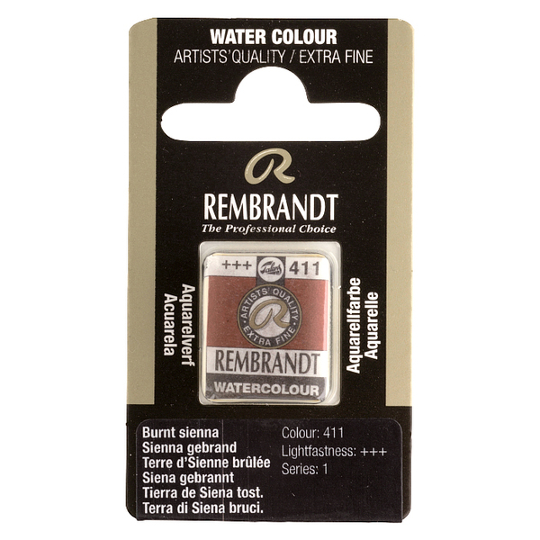 Краска акварельная Rembrandt 411 Сиена жженая, кювета, Royal Talens
