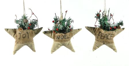 Подвеска новогодняя Звёзда 25 см со словами noel/joy/peace (3 вида в ассортименте), 9763221 ТМ "A&G"