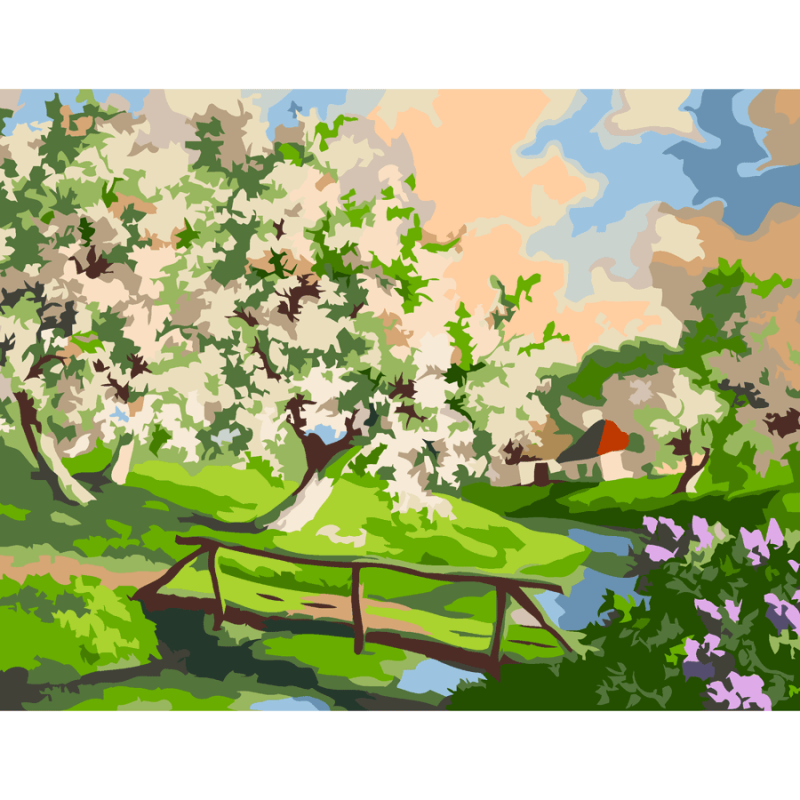 Картина по номерам "Весна в деревне" 35*45 см, Rosa Start