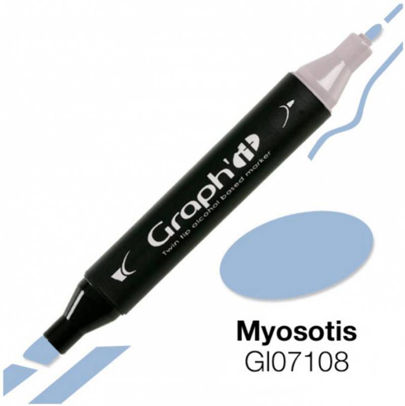 Маркер двосторонній, Незабудка (блакитний 7108), GI07108 Graph`it