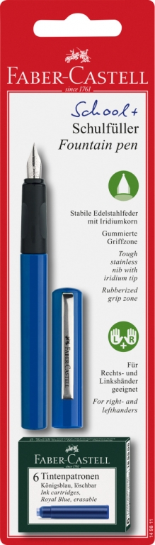 Ручка пір`яна синій корпус + 6 картриджів, 149811 Faber-Castell