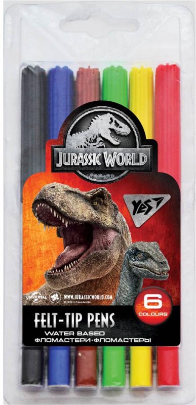 Фломастери 6 кол. "Jurassic World", 650431