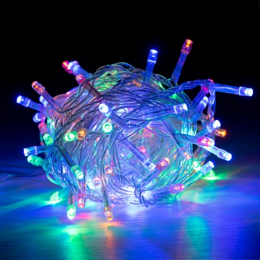 Електрогірлянда світлодіодна нитка 5 м, 100 LED, багатокольорова, 973758
