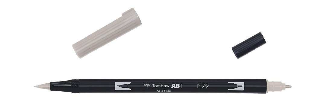 Маркер-блендер двосторонній ABT BrushPen ABT-N79, теплий сірий-2 ТМ "Tombow"