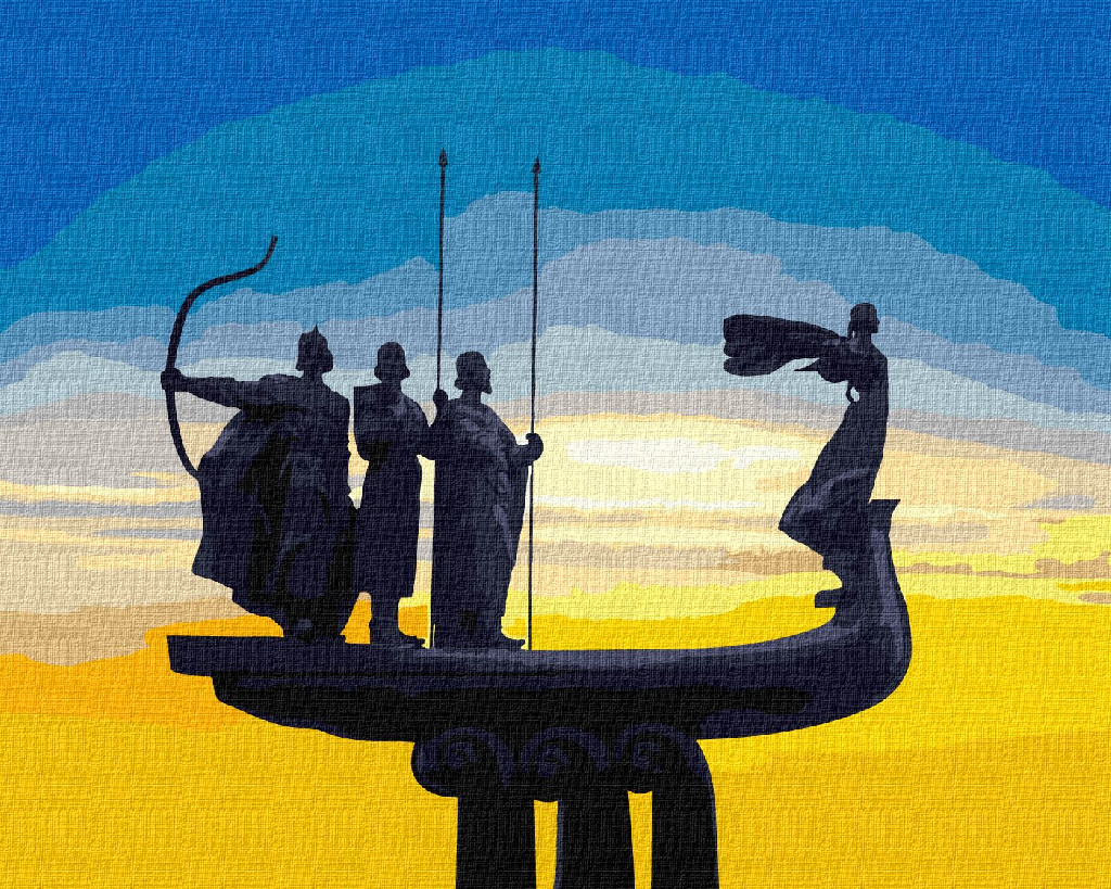 Набір для розпису по номерах 40*50 см "Засновники Києва", KHO4863