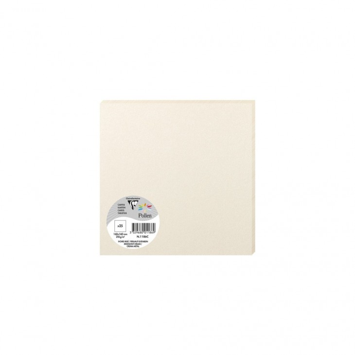 Заготовка для открыток Pollen 160*160 мм/210 г, Irid. cream/Радужный кремовый, 1186C 