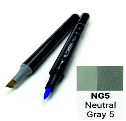 Маркер двусторонний SKETCHMARKER Brush Нейтральный серый 5, SMB-NG5 3