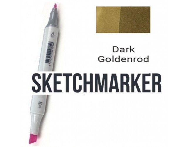 Маркер SKETCHMARKER, 2 пера: долото и тонкое, Dark Goldenrod - Темный золотистый, SM-Y101 3