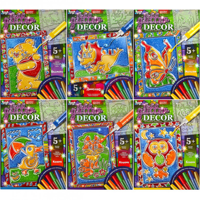 Набір креативної творчості "Glitter Decor" рос. (18), GD-01-01,02,03...06