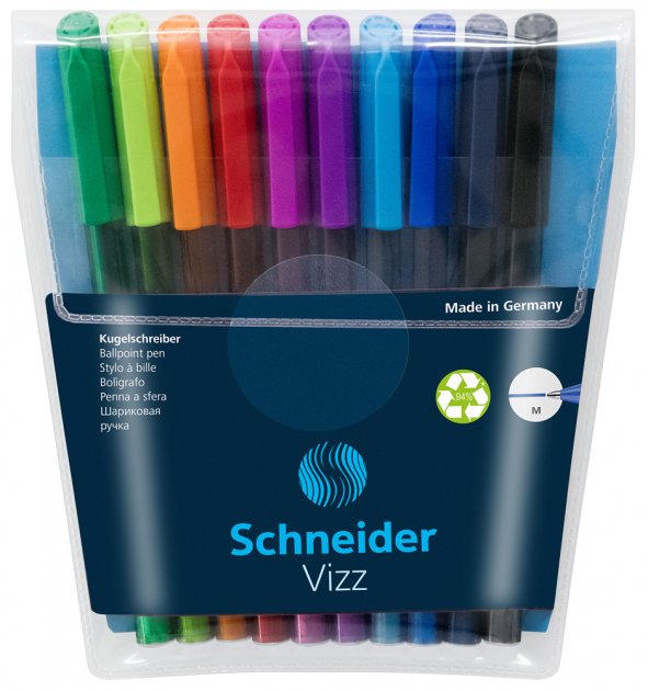 Набор масляных ручек Schneider Vizz, 0,7 мм, 10шт, в блистере, S102290