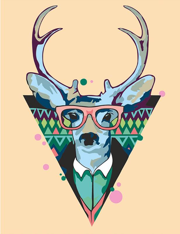 Картина по номерам, техника акриловая живопись "Cool deer", Rosa Start