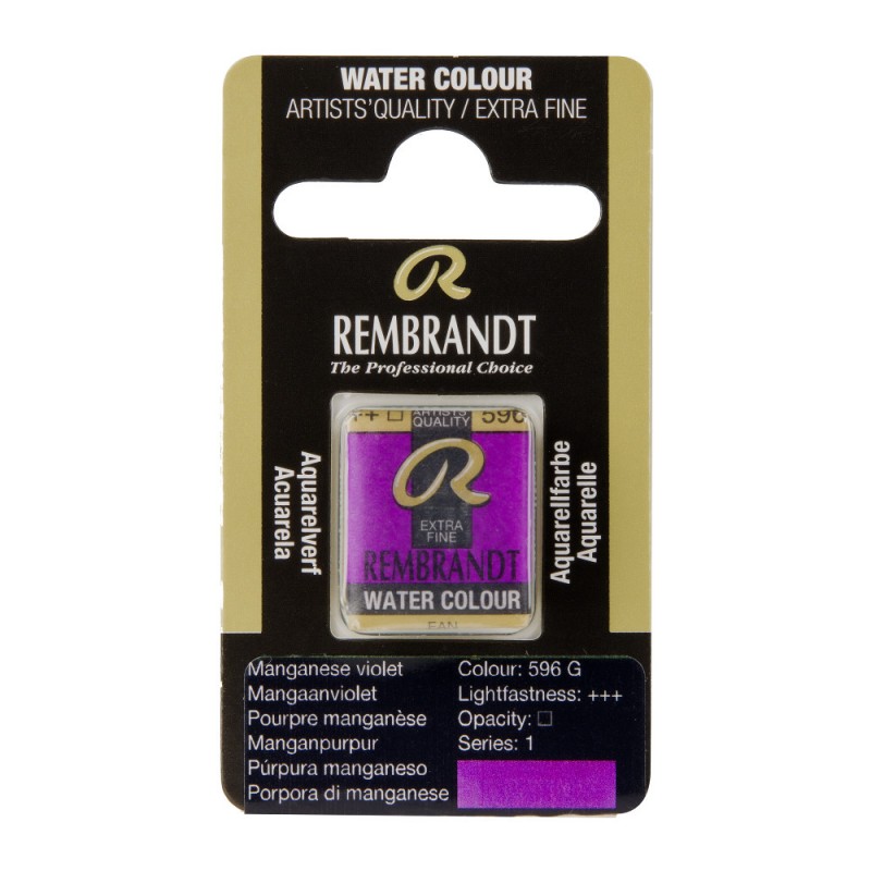 Краска акварельная Rembrandt 596 Марганский фиолетовый, кювета, Royal Talens