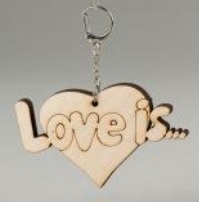 Заготовка деревянная Брелок "Love is..." (объёмный), БР3