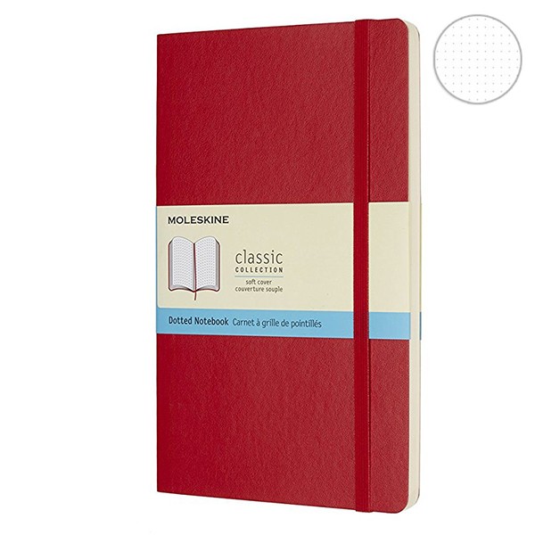Записник Червоний м’який середній точка, Moleskine Classic, QP619F2
