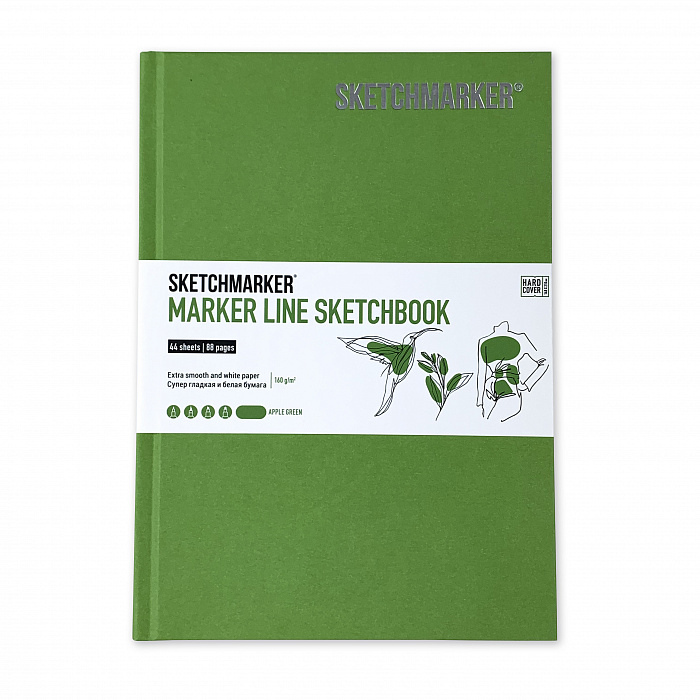 Скетчбук SKETCHMARKER А5 44 арк., 160 г/м², зелене яблуко, MLHSM/APGR