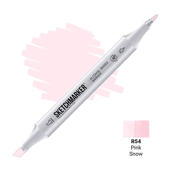 Маркер SKETCHMARKER, 2 пера: долото и тонкое, Pink Snow - Розовій снег, SM-R54