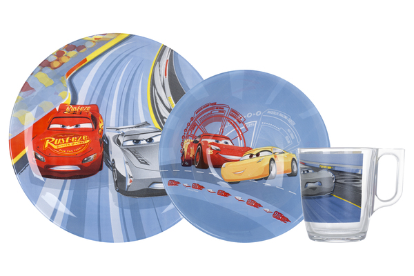 Набір посуду дитячий Disney Party Cars 3, 3 пр., N5280 Luminarc