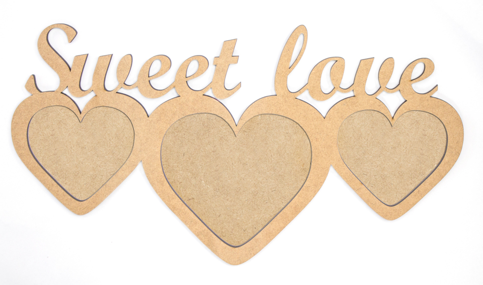 Набор заготовок Рамка "Sweet Love", 1 шт, МДФ,37*20*0,6 см, Rosa Talent (2)