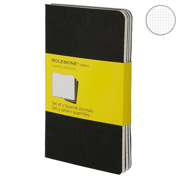 Записник Чорний середній клітина, Moleskine Cahier, QP317