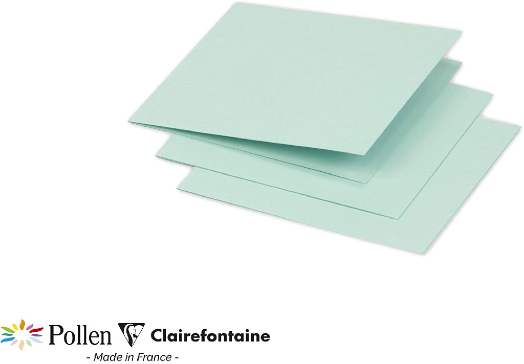 Заготовка для открыток сложенная Pollen 116*116 мм/210 г, Jade green, Нефритовый зеленый, 16013C Clairefontaine