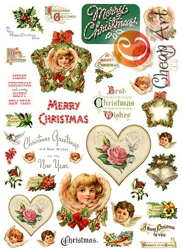 Карта декупажна А4 A very happy Christma, 45 г/м², 009118