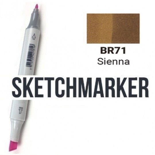 Маркер SKETCHMARKER, 2 пера: долото и тонкое, Umber - Умбра, SM-BR42 3