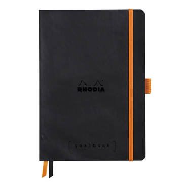Блокнот А5 240 стр. Goalbook, в точку, мягкая обложка из кожзам., на резинке, бумага белая, чёрный, 117571C