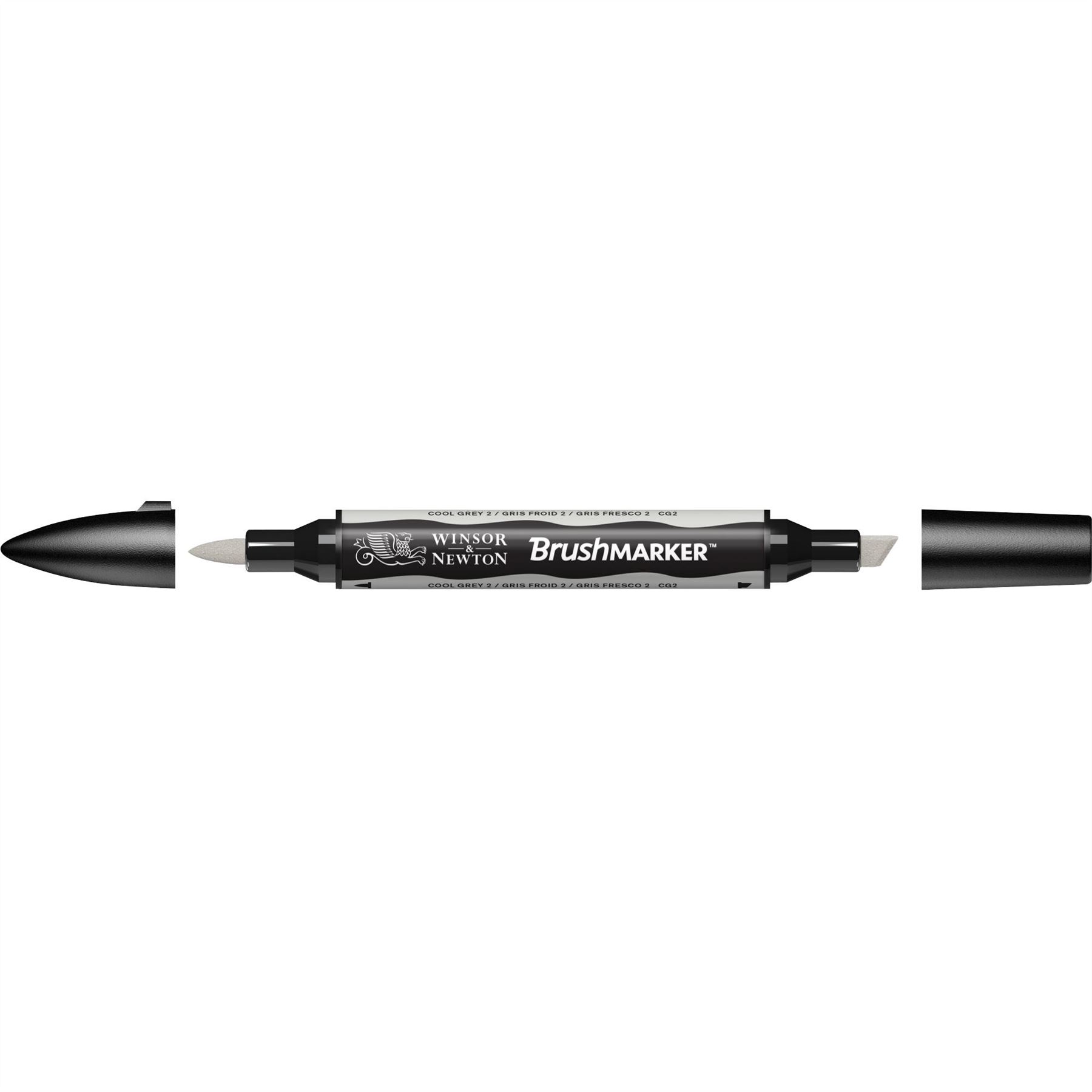 Маркер двухсторонний Brushmarker, Серый холодный 2, 0204160 W&N