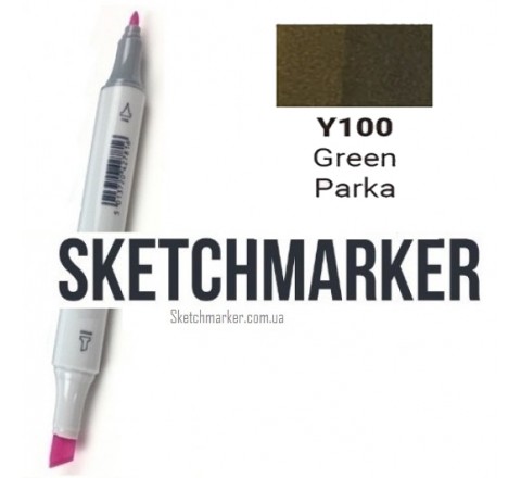 Маркер SKETCHMARKER, 2 пера: долото и тонкое, Green Parka - Болотный цвет, SM-Y100 3