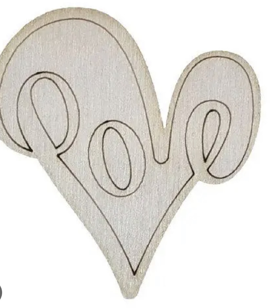 Фанера Серце Love Большое 6*6 см, В-0271