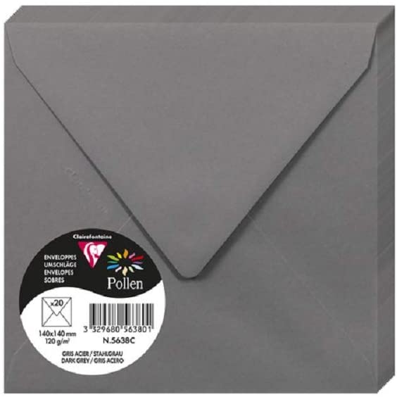 Конверт декоративний Pollen 140*140 мм (120 г), Dark grey/Темно-сірий, 5638C 