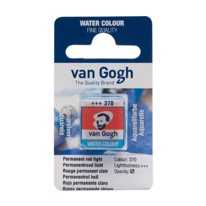 Краска акварельная Van Gogh 370 Перм. красный светлый, кювета, Royal Talens