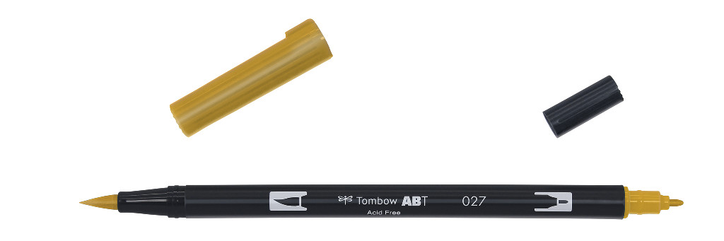Маркер-блендер двосторонній ABT BrushPen ABT-027, охра темна ТМ "Tombow"