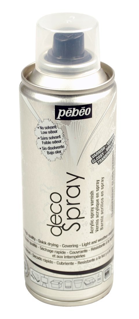 Лак-спрей акриловый DecoSpray 200 мл, прозрачный глянцевый, 094012 ТМ "Pebeo"