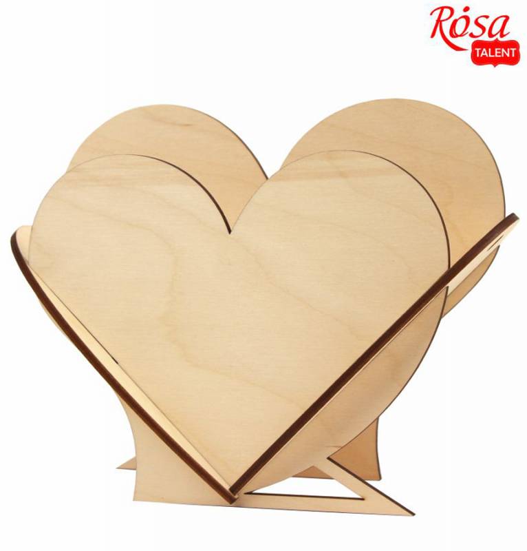 Подарунковий пакет "Серце", фанера, 18*14,5*8,5 см, Rosa Talent