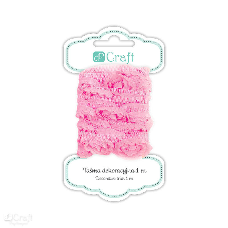 Стрічка декоративна Sugar Pink 1 м, DPTA-003 DpCraft