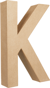 Заготовка из папье-маше Буква "K" 5*22*30 см, AC404O ТМ "Clairefontaine"