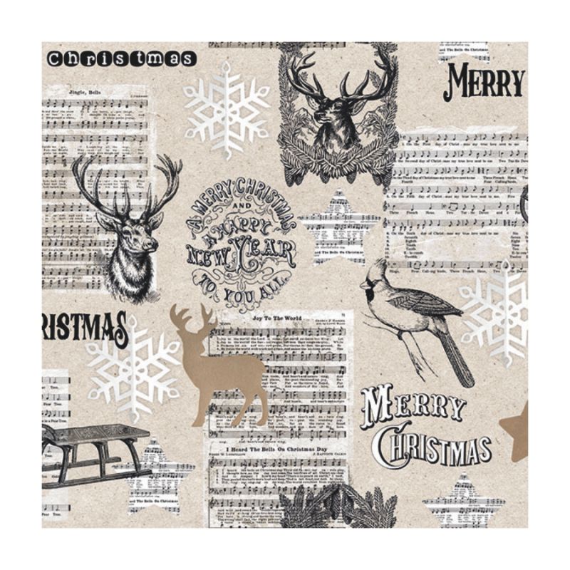 Декупажные салфетки "Merry Christmas", 33*33 см, 18,5 г/м2, Abiente