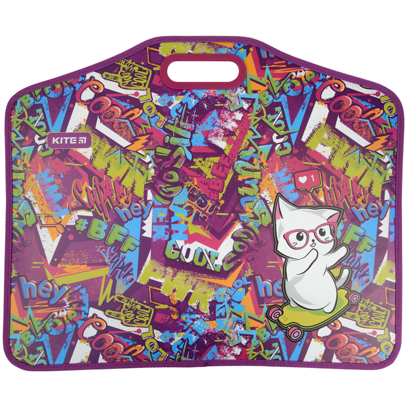 Портфель на липучках, 1 отдел., A3 Kite Chilling Cat, K22-208-01