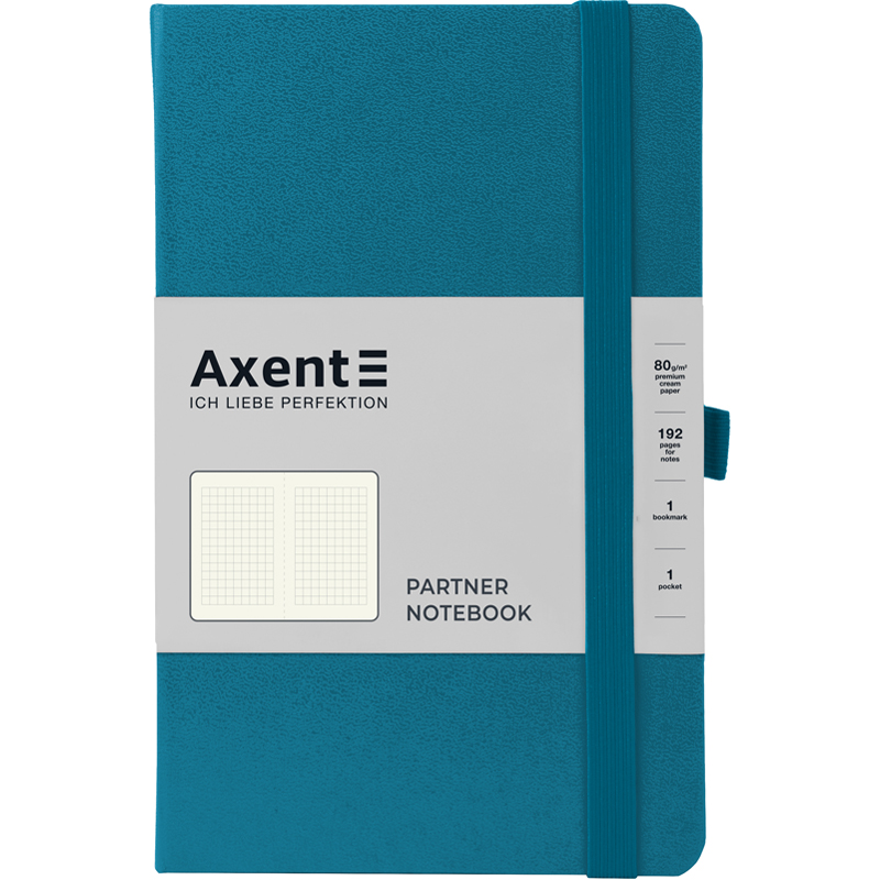 Книга записна Partner 96 арк. 125*195, кліт., синій індіго, 8201-47-A