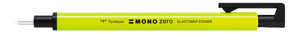 Ластик-карандаш латексный MONO zero Neon, круглый наконечник 2,3 мм, жёлтый неон, EH-KUR53 ТМ "Tombow"
