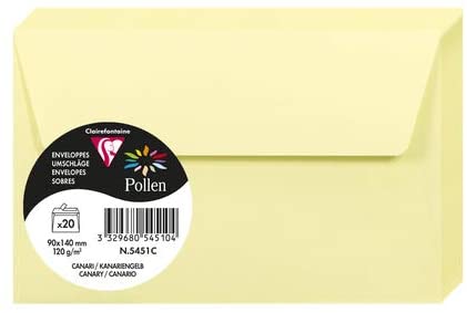Конверт декоративный Pollen FT30 (90*140 мм)/120 г, Canary/Канареечный, 5451C 