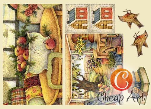 Карта декупажна А4 Сільська ідилія, 45 г/м², 00789