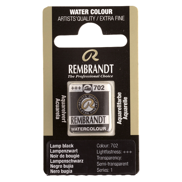 Краска акварельная Rembrandt 702 Сажа газовая, кювета, Royal Talens