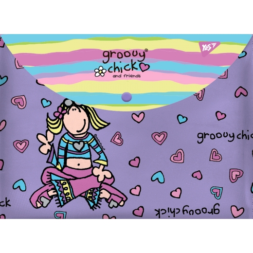 Папка-конверт на кнопке А4 "Groovy Chic", 491811 Yes